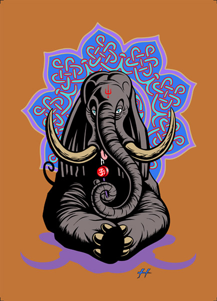 Ganesha Lollipop, rock poster by Justin Hampton
