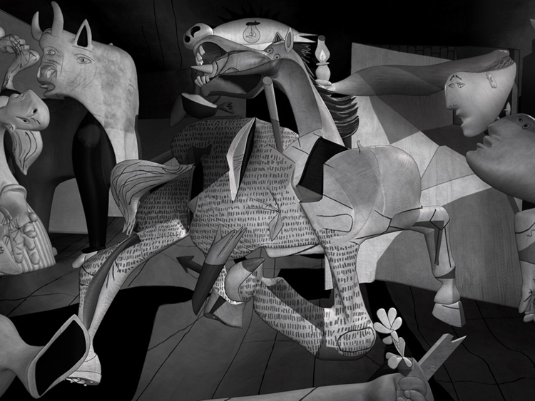 picasso guernica painting. Pablo Picasso#39;s Guernica is a
