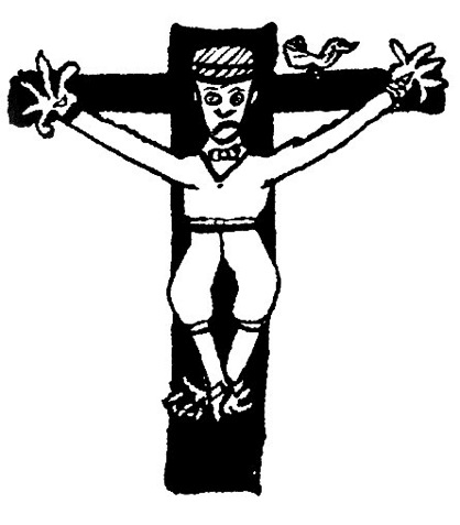 Crucifixion No.1, 2009, ballpoint pen on paper, 100cm x 70cm