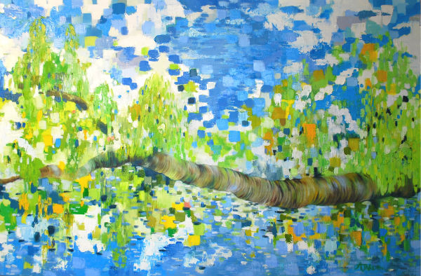 Al Fresco: Between the Water and the Sky 72" x 48", oil on canvas