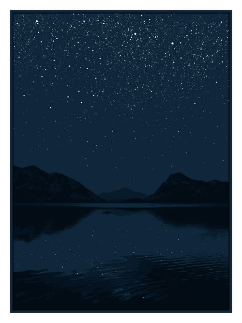 night air - 5 color screen print (GLOWS IN THE DARK) - 18 "X 24""