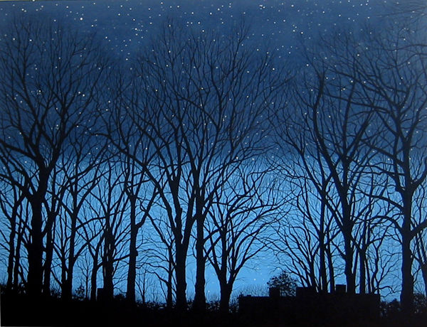 gloaming - poughkeepsie - 48"x36"- acrylic on canvas (glows in the dark) - 2007