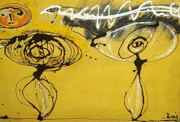 Le plus beau du quartier (1988), Oil on heavy paper reported on canvas