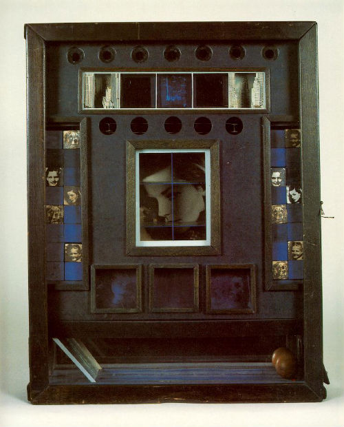 Joseph Cornell, Untitled (Penny Arcade Portrait of Lauren Bacall)  (1945-46) Construction, 20 1/2 x 16 x 3 1/2 in