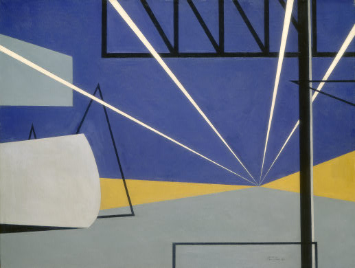 Ralston_Crawford_-_Lights_in_an_Aircraft_Plant,_1945,_oil_on_canvas,_National_Gallery_of_Art