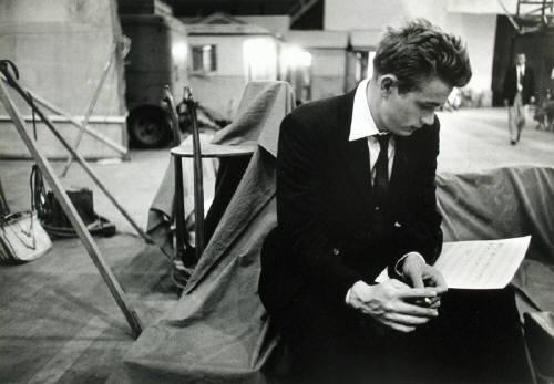 Bob_Willoughby_James_Dean_reading_music_score_for_Rebel_Without_A_2577_41