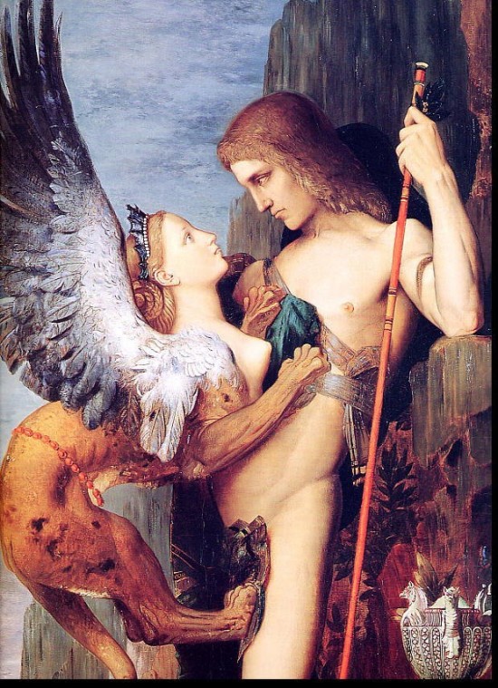 Oedipus and the Sphinx Gustave Moreau-1