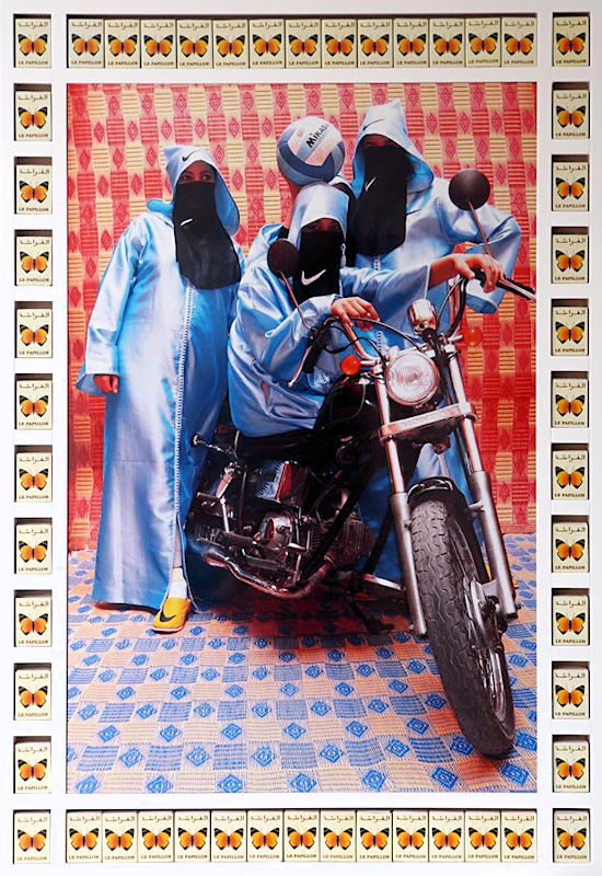 HASSAN-HAJJAJ_NIKEE-RIDER,-EDITION-OF-10,-METALLIC-LAMBDA-PRINT,-WOODEN-FRAME-WITH-PAPILLON-MATCHES-PACKAGING,-89 EscapeIntoLife-Hassan-Hajjaj-8